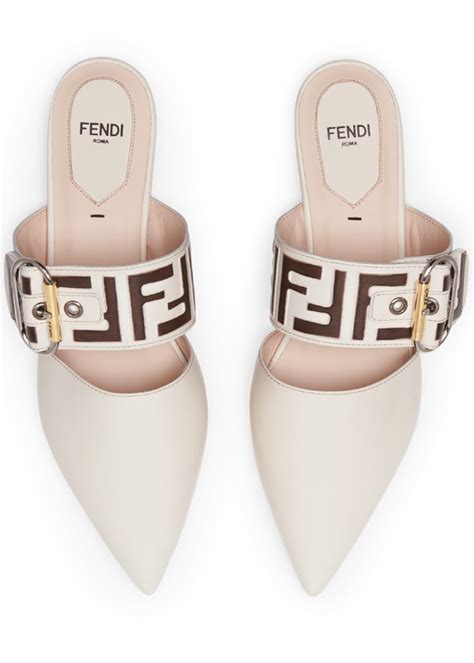 fendi leather mules with ff strap|saks Fendi mules.